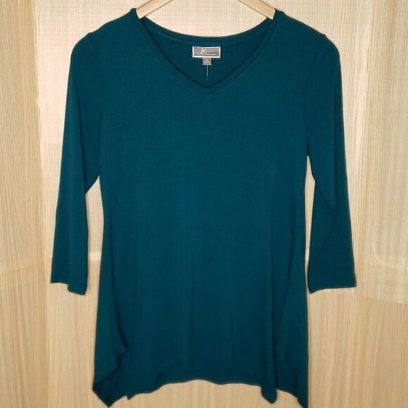 JM Collection 3/4 Sleeve Stretchy Tunic Small NWT - Picture 1 of 6